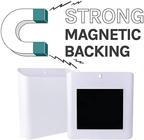 JS Jackson Supplies Large White Lint Bin with Magnetic Back, 9.5 x 9.5-Inch Durable Plastic, Slim Profile Space Saving Trash Bin for Laundry Room and Kitchen, Wall Mountable - Image 4
