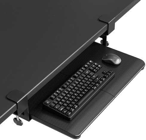 BONTEC Under Desk Keyboard Tray, Pull-Out Keyboard & Mouse Platform by BONTEC