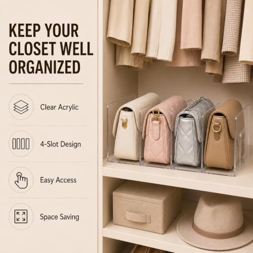 2 Pack Acrylic Purse Organizer for Closet - Image 4