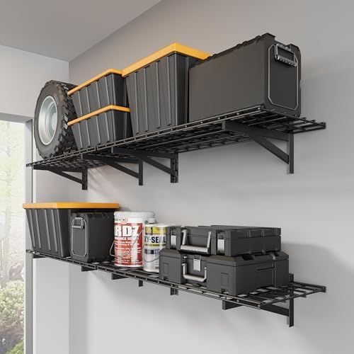 Jusgym 4 Pack Garage Shelving Wall Mounted, 1.5x4ft, 1400LB Heavy Load by Jusgym