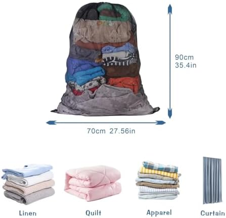 2-Pack Large Mesh Laundry Bag, 27x36 Inch Black - Image 2