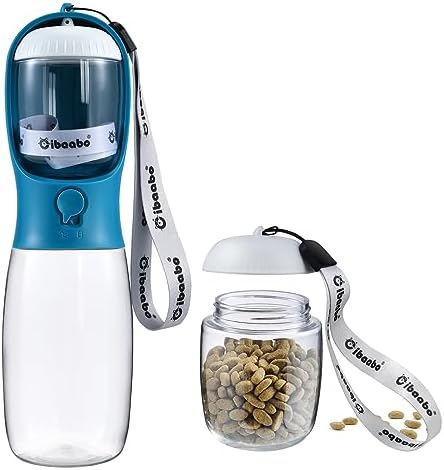 Cibaabo Dog Water Bottle Portable with Food Container & Filter for Travel by Cibaabo