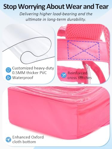 Clear Backpack for School, 17" Heavy Duty Double-Layer Clear Bookbag - Image 5