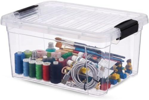 Superio 6.6 Quart Clear Plastic Storage Boxes with Lids, Stackable Organizer Containers, BPA-Free Storage Bins for Home, Office, School & Dorm, 8 Pack by Superio