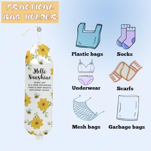 2PCS Sunflower Plastic Bag Holder for Kitchen Essentials, Sunflower Gifts - Image 3