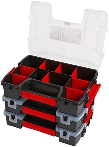 CRAFTSMAN Storage Organizer,Small Parts Organizer with 10-Compartments,Lid Includes Secure Latch (CMST60964M), (Pack of 6) - Image 3