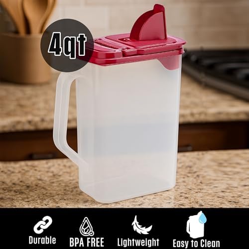 Buddeez Clear Pantry Storage Container, Dry Storage, 4 Quart, Red Lid - Image 3