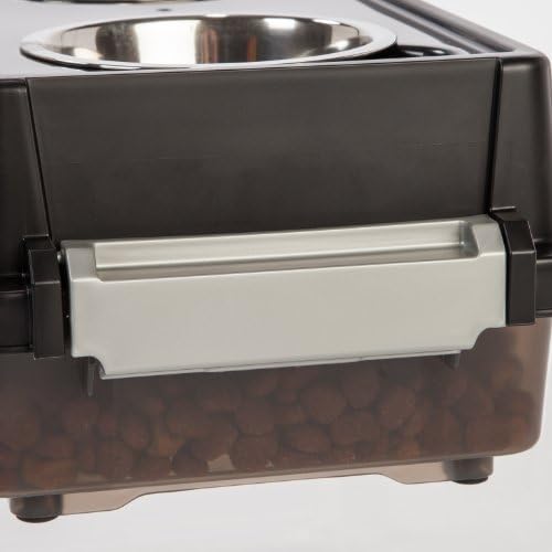 IRIS USA Elevated Dog Bowls 6" H, up to 5 lb Storage, Smoke, Made in USA - Image 6