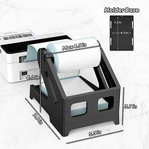 PONNOR Label Holder Thermal Label Holder for Rolls and Fanfold Labels Shipping Label Stand Desktop Printer Accessory Supplies for Home, Office (Black) - Image 2
