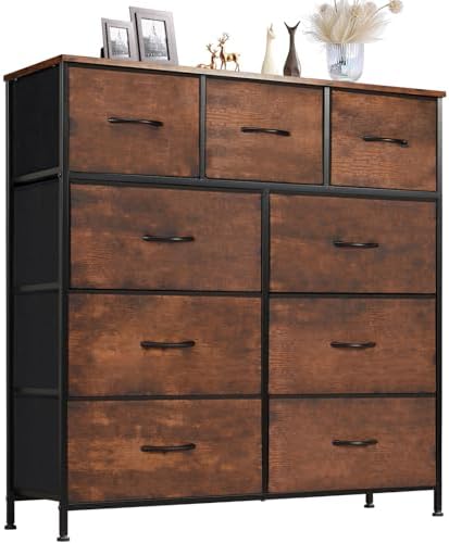 Sweetcrispy Dresser for Bedroom with 9 Drawers, Large Fabric Dresser by Sweetcrispy