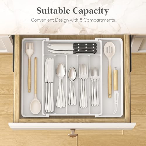 Lifewit Expandable Silverware Drawer Organizer, Kitchen Utensil Tray - Image 3