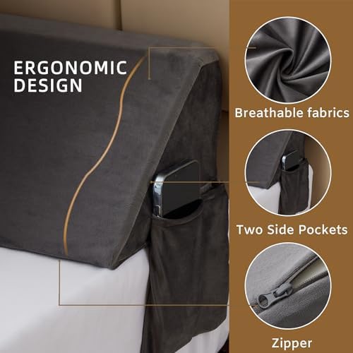 Bedluxe King Bed Wedge Pillow for Headboard, Fill The Gap (0-7") - Image 4
