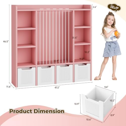 Toy Storage Organizer with Stuffed Animal Storage, Pink - Image 2