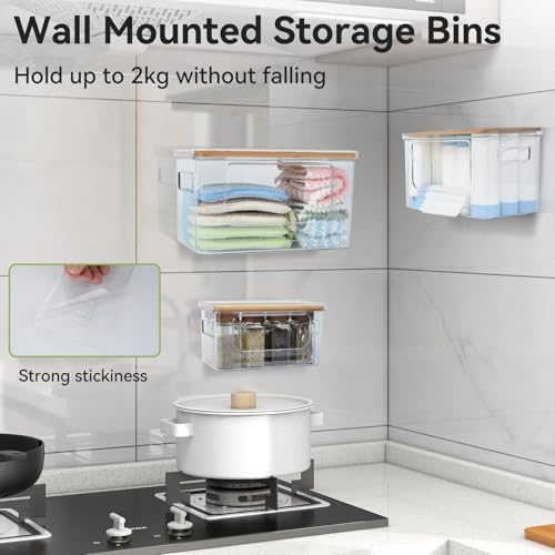 OTraki 3 Pack Trash Bag Holder Dispenser with Lid Plastic Garbage Bag Dispenser Stackable & Wall-mounted, Trash Bags Organizer Under Sink for Kitchen, Pantry Cabinet Organizer and Storage - Image 3