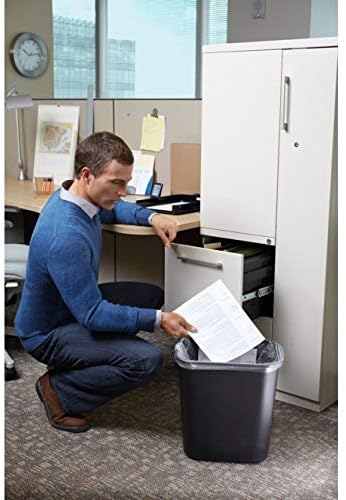 Rubbermaid Commercial Products Wastebasket/Trash Can, 7-Gallon/28-Quart, Black, Plastic, for Bedroom/Bathroom/Office, Fits Under Desk/Sink/Cabinet, Pack of 4 - Image 6