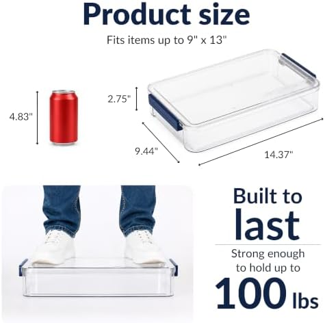 CATOOMUU 8-Pack 9x13 Clear Plastic Project Case, Stackable Storage Box - Image 2