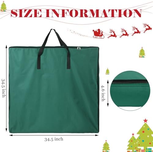 Oudain Pop up Christmas Tree Storage Bag Large, 34 x 34 x 4.7 Inch, Green - Image 2