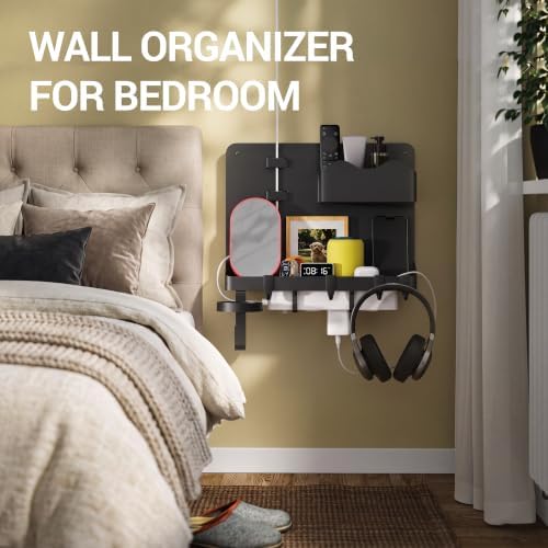 Bedside Shelf, Dorm Room Essentials Metal Floating Shelves (Black) - Image 5