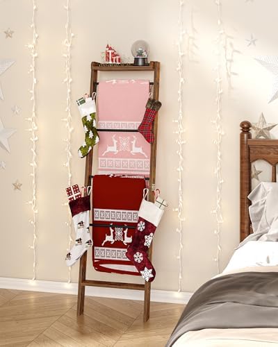 Hzuaneri Blanket Ladder Shelf, Farmhouse Ladder Holder, Blanket Organizer - Image 5