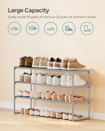 SONGMICS Shoe Rack, 3-Tier Shoe Organizer, Metal Storage Shelf - Image 6