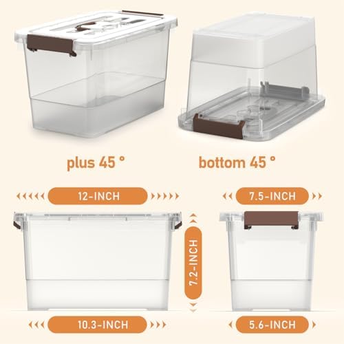 4 Pack-Plastic Storage Bins with Lids and Handle, Clear Plastic Latching Box for Storage, Stackable Storage Containers for Organizing, Multi-Purpose, 7 Quart - Image 2