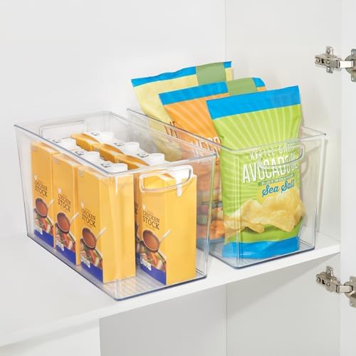 iDesign Plastic Storage Bin with Handles, Set of 2, Clear - Image 3