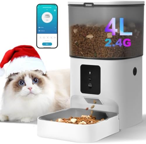 ANDOLL HOME Automatic Cat Feeder,4L Timed Cat＆Dog Dry Food Dispenser by ANDOLLHOME