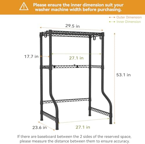 ULIFHOME U16 Upgraded Washer Dryer Stacking Rack for Narrow Laundry Room - Image 4