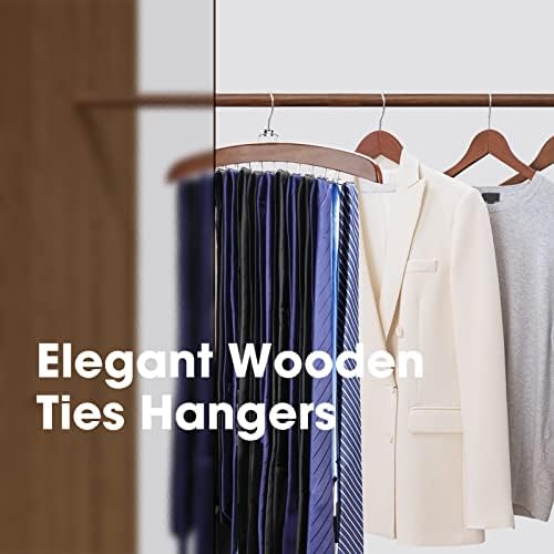 Tie Rack Tie Hanger 24 Hooks Wooden, Tank Top Hanger,Belt Organizer for Closet,with Upgraded 360°Rotating, Belts Scarves Accessories for Bras,Tank Tops,Camisoles… - Image 6