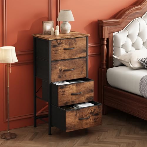 Sweetcrispy 4 Drawer Dresser, Tall Storage Cabinet for Bedroom and Closet - Image 2