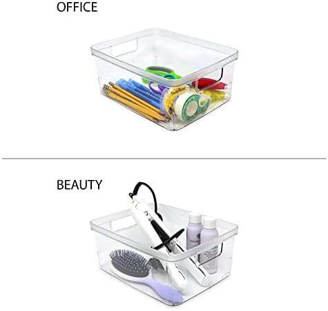Isaac Jacobs 3-Pack Medium Clear Storage Bins (8” L x 10” W x 4.25” H) - Image 4