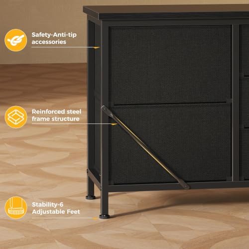DUMOS 7 Drawer Fabric Dresser, Clothes Organizer Storage Tower for Bedroom - Image 5