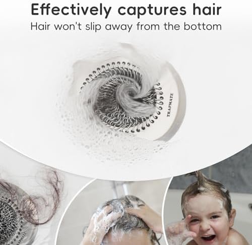 TRAPMATE Bathroom Sink Drain Strainer, 4.4" Patented Shower Hair Catcher - Image 2