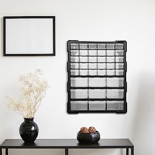 Elevon Hardware and Craft Cabinet 14.8" W x 6.3" D x 18.7" H, 39 Drawers, Black - Image 2