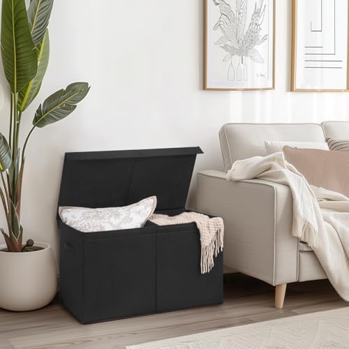 INDRESSME 85L Large Toy Storage Box, Lid & Dividers, Black - Image 5