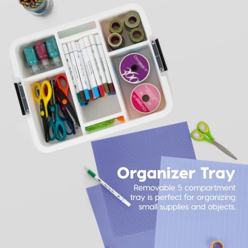 IRIS USA 18 Quart Craft Storage Organizer with Removable Tray - Image 3