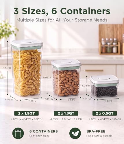 Airtight Food Storage Containers Set with Lids, 6 pcs, White 7L/236oz - Image 4