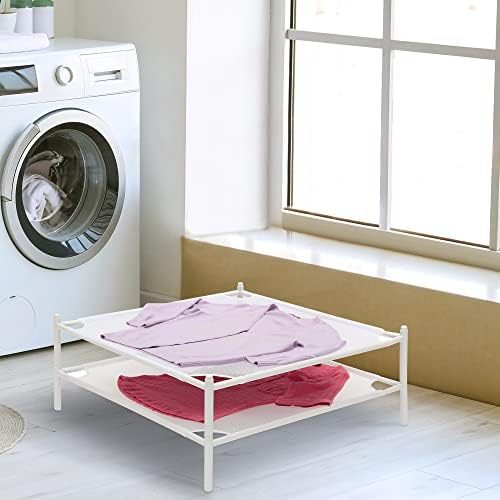 STO STO Sweater Drying Rack, 2-Pack Stackable Mesh Clothes Drying Rack, Laundry Drying Rack for Sweaters, Socks, Toys, White - Image 5