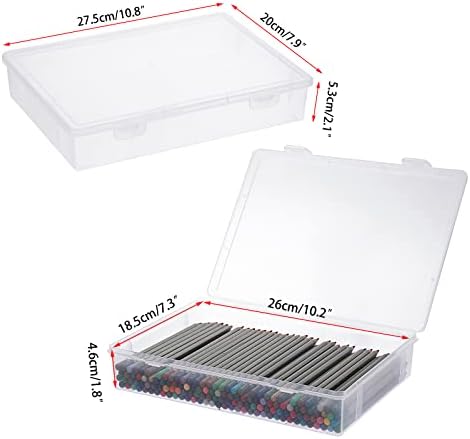 BTSKY Clear Plastic Storage Box with Flap Lid,2 Pack Medium-10.8"x7.9"x2.1" - Image 4