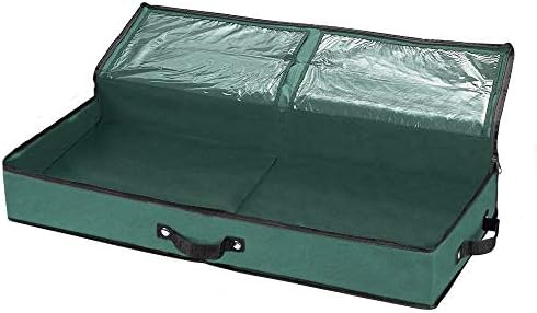 Wrapping Paper Storage Container | Under Bed Gift Wrap Organizer for 30 Inch Rolls | 31”x13.5”x4.5” | 600D Oxford Material | Box Holder with Pockets for Ribbon, Bows, and Accessories (Green) - Image 2