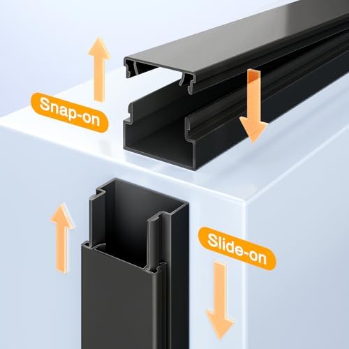Delamu 157in Cord Hider, Cord Cover Wall Cable Management, Paintable Wire Cover for Cords, Cable Hider Raceway Kit, Cable Cover Concealer, Wire Hiders for TV on Wall, 10 X L15.7 W1.18 H0.6in, Black - Image 5