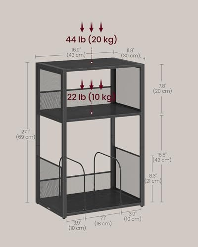 VASAGLE 3-Tier Record Player Stand, Vinyl Record Storage up to 100 Albums - Image 3