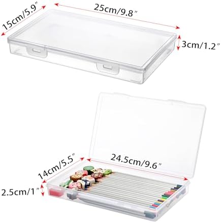 BTSKY Clear Plastic Storage Box with Flap Lid, 4 Pack - 9.8"x5.9"x1.2" - Image 4