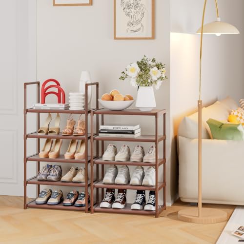 OYREL Shoe Rack, Sturdy Metal Space Saving Tall Stackable Shoes Organizer - Image 6