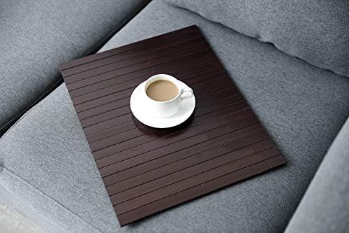 GEHE Sofa Arm Tray Table Flexible/Foldable Couch Arm Tray Armrest Table Perfect for Drink Snacks Great Arm Table for Couch Armrest (16.5" L x 13.25" W x 0.4" H, Mahogany) - Image 3