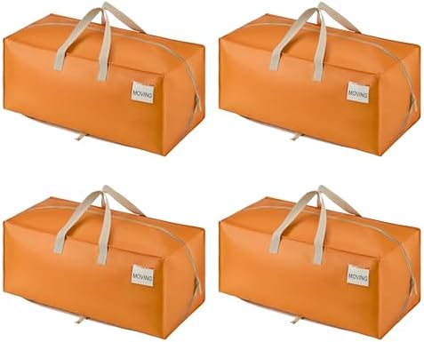 VENO 4 Pack Heavy Duty Moving Bags with Backpack Straps, Zippers & Handles, Extra Large Packing Bags for College Dorm Essentials, Moving Supplies Alternative to Cardboard Moving Boxes by Veno