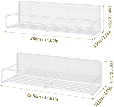 Mystozer Metal Magnetic Spice Rack for Refrigerator White, 4 Pack - Image 6