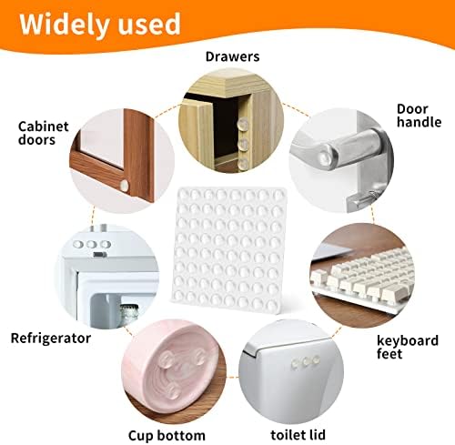 CHUNZEXI 320 PCS Cabinet Door Bumpers Clear Self Adhesive- Rubber Door Stoppers for Cabinets and Drawers (Pack of 3) - Image 4
