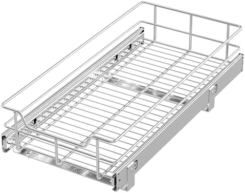 Pull Out Cabinet Organizer 11" W X 22" D, Chromed, Full Slide Out Drawers by STORKING