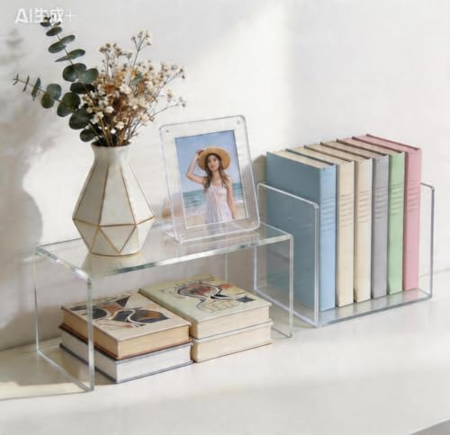 Acrylic Risers 8 & 9 Inch Clear Display Shelves Set 2 - Image 5